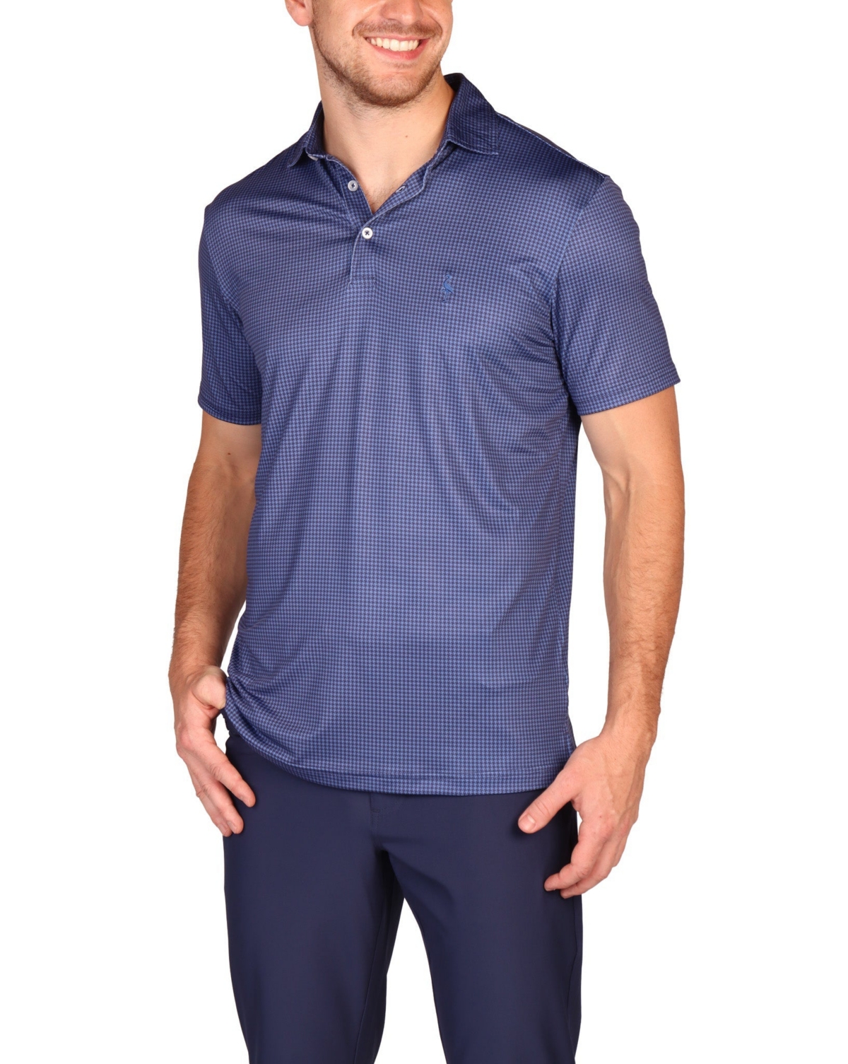 Tailorbyrd Big & Tall Gameplay Performance Polo - Mini Houndstooth