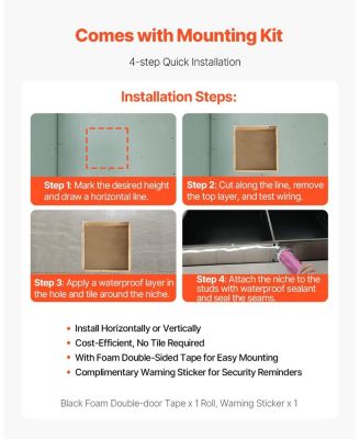 Stainless Steel Shower Niche Recessed Wall Shelf for Bathroom Storage