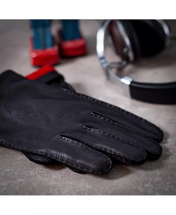 Men`s Premium Deer Skin Touchscreen Gloves "CHARLES Touch" Wool Lining - thumbnail 5