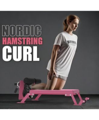 Nordic Hamstring Curl Machine,Height Adjustable Nordic Curl Bench, Compact Home Gym Equipment for Strength Training for Home Gym,450 LBS