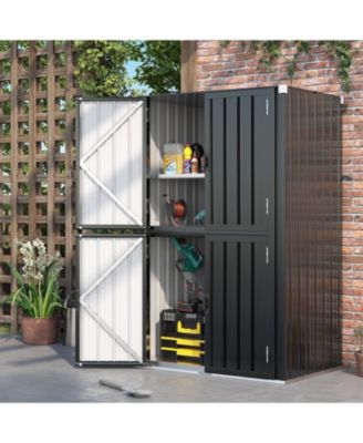 Outdoor Storage Cabinet Waterproof with Shelves, Vertical Tall Sheds Cabinet