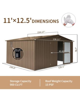 12.5-ft x 11-ft Galvanized steel Storage Shed