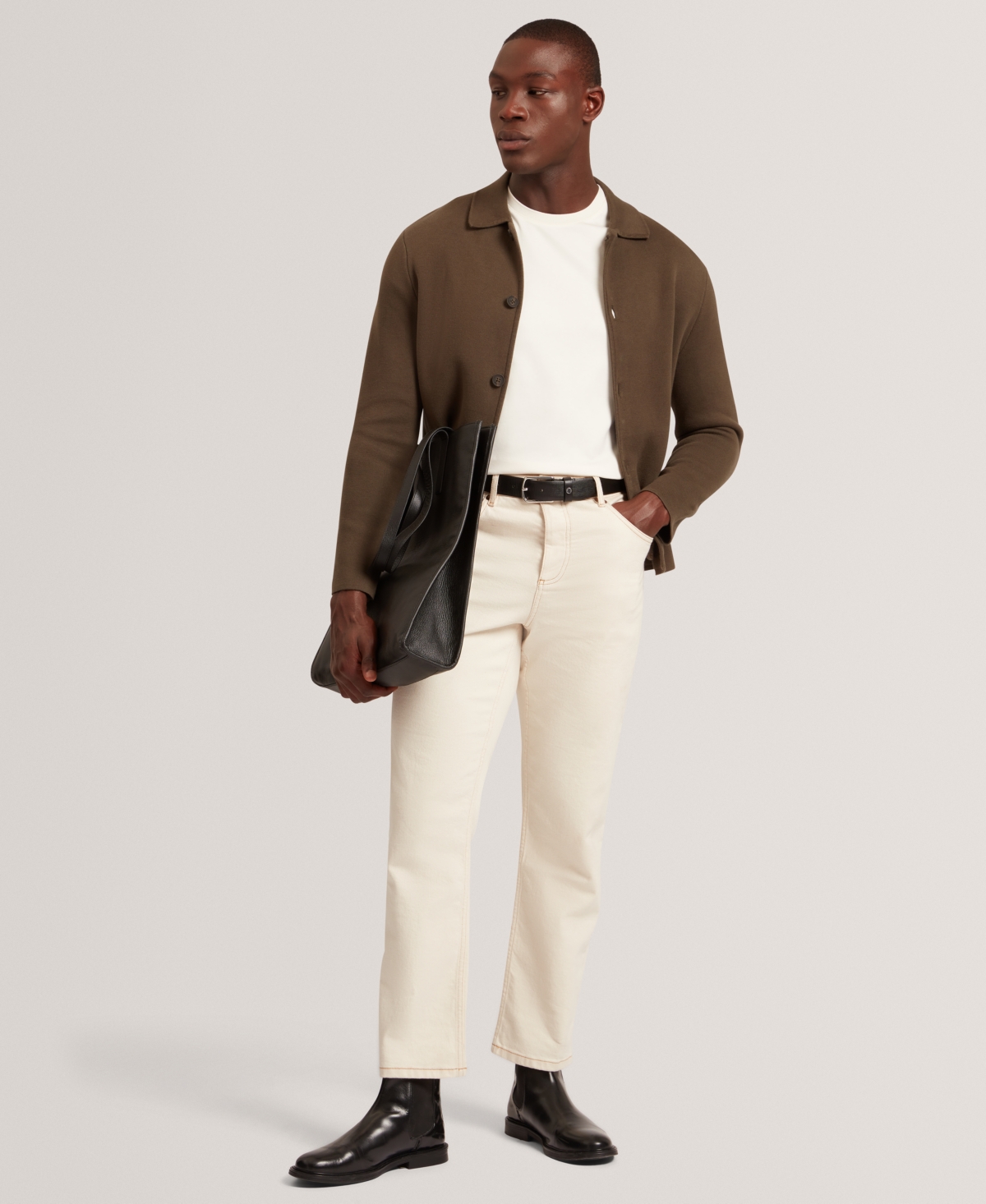 Ted Baker Konrrad Regular Soft Touch Cotton Tee In Neutral