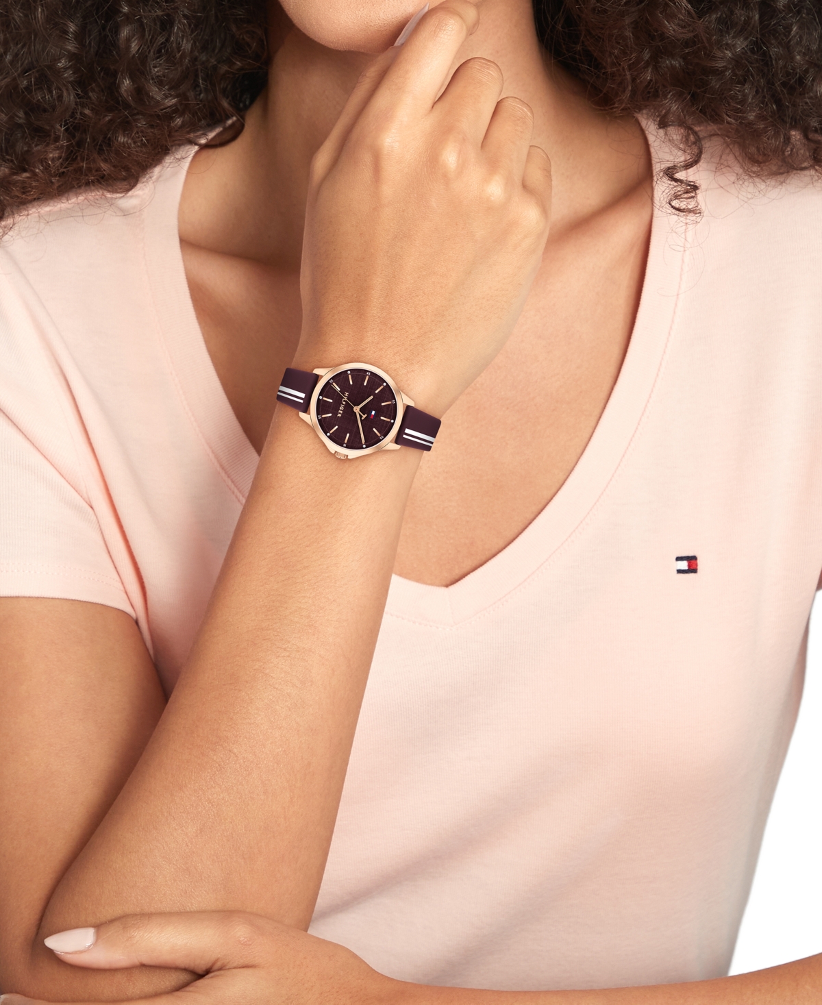 Tommy Hilfiger Women's Quartz Cherry Silicone Strap Watch, 34mm