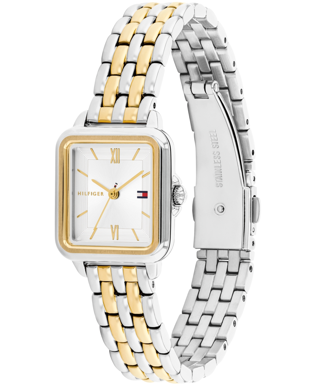 Tommy Hilfiger Women's Quartz Two Tone Stainless Steel Bracelet Watch, 22.5mm In Gold