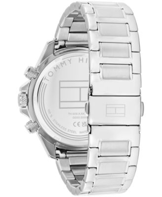 Men's Multifunction Silver Tone Stainless Steel Bracelet Watch, 44mm