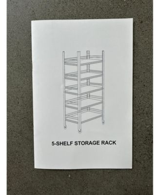 72"H Heavy Duty Storage Shelves Adjustable 5-Tier Metal Shelving Unit with Wheels