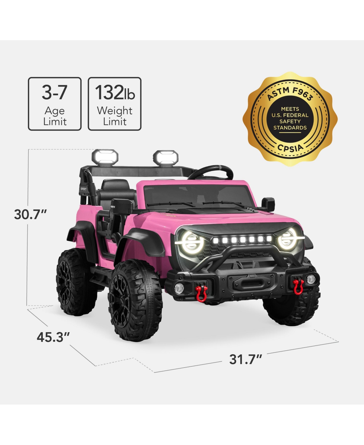 Best Choice Products Kids 24V 2-Seater Electric Ride-On Car Truck w/ Parent Control, Bluetooth, Led Lights