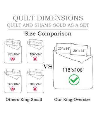 100% Cotton Oversized Bedspread Quilt Set - King