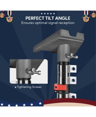 EZ GO 14ft Telescopic Flag Pole Kit with Starlink Gen3 Pipe Adapter for Outdoor Tailgate Party, Sliver