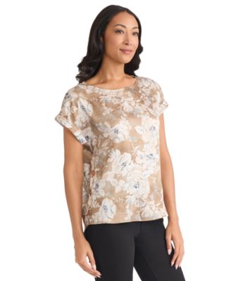 Petite Printed Short Sleeve Top