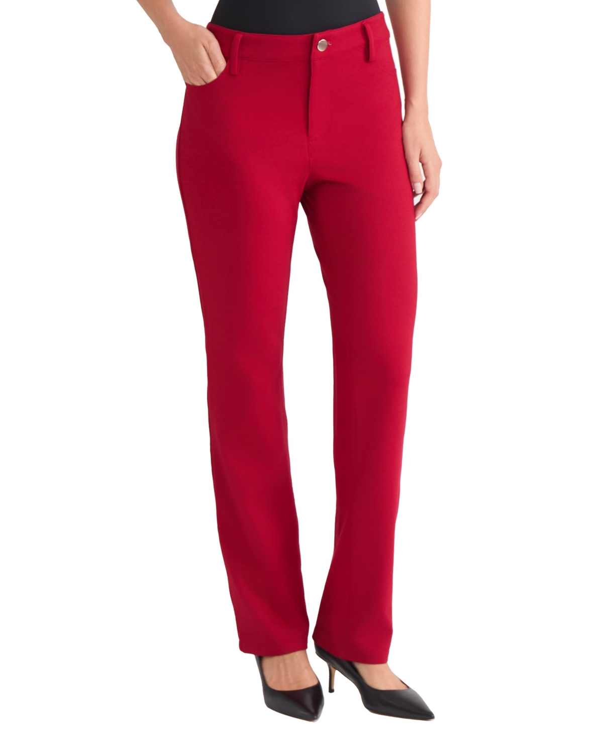 Jones New York Petite Straight Jeans In Red