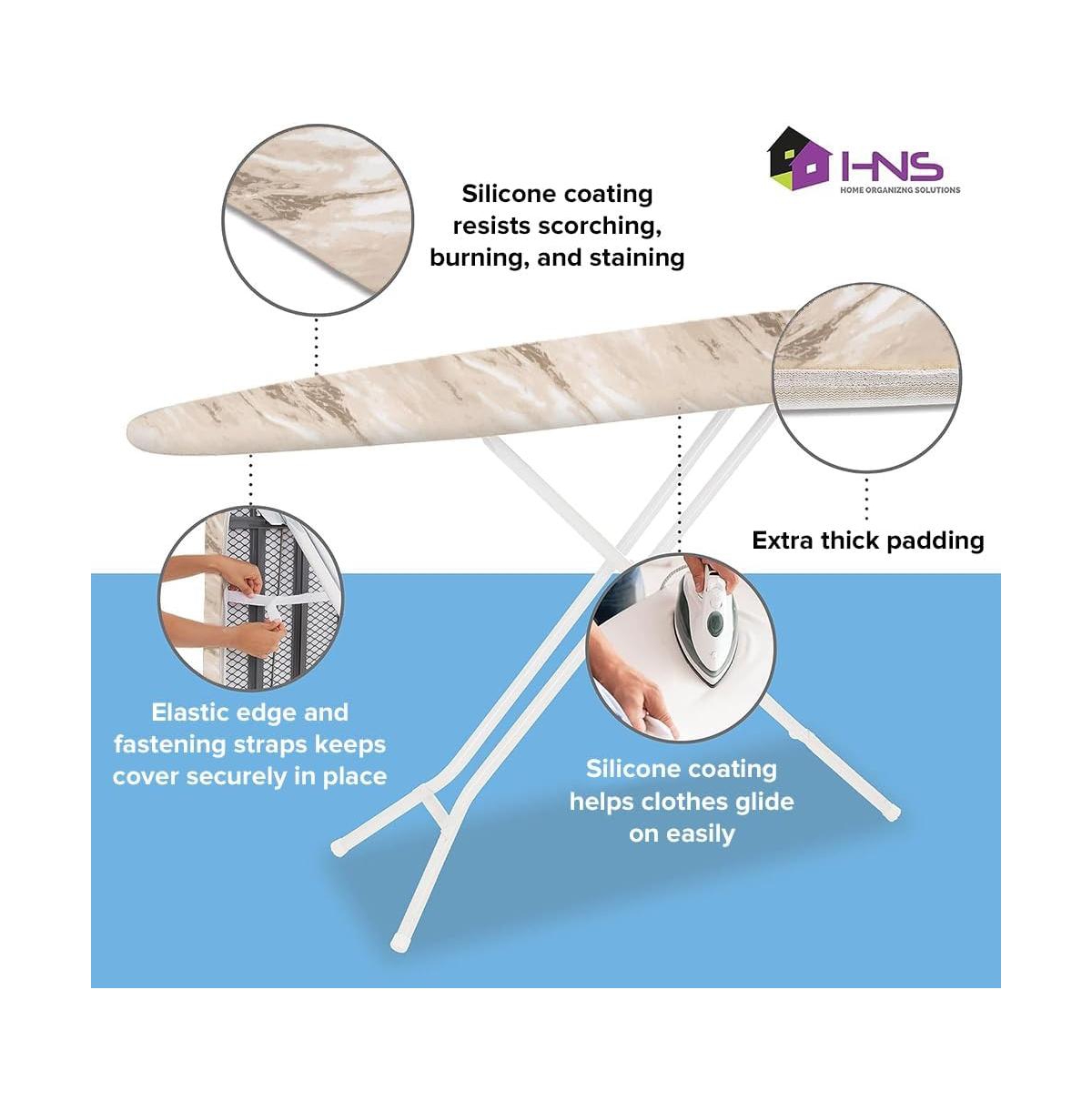 Florida Brands Ironing Board Cover and Pad - 15" x 54" Large Fits All Standard Sizes Heat Reflective Iron