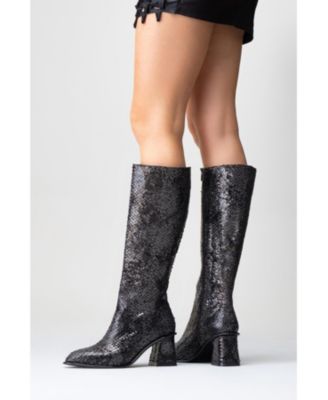 Elly Pattern Block Heel Boot (Women)