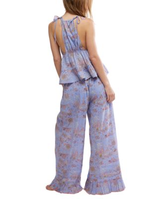 Women's 2-Piece Tangled Lights Sleeveless Top and Pants Pajama Set