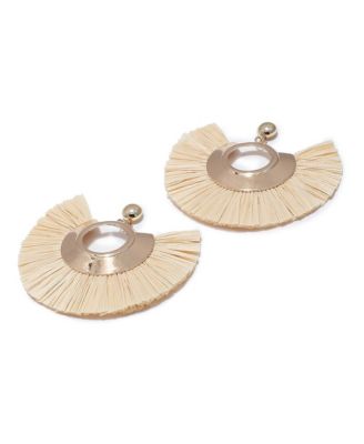 Women's White  Tassel Drop Earrings