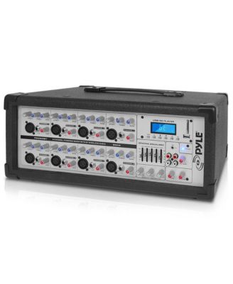 8-Channel Bluetooth Stage Powered Mixer - Pro Audio Sound Mixer, MP3/USB/SD Readers, Aux(3.5mm) Input, Digital LCD Display (800 Watt)