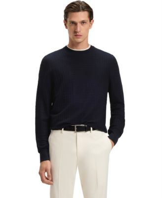 Hugo Boss - Men's Prince Of Wales Check Silk Sweater