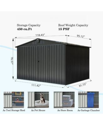 8-ft x 10-ft Galvanized steel Storage Shed