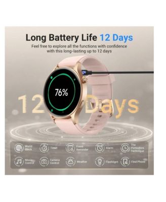 Smart Watch For Women,1.3" AMOLED Touchscreen Fitness Tracker, Make/Answer Calls, Heart Rate SpO2 Monitor, IP68 Waterproof