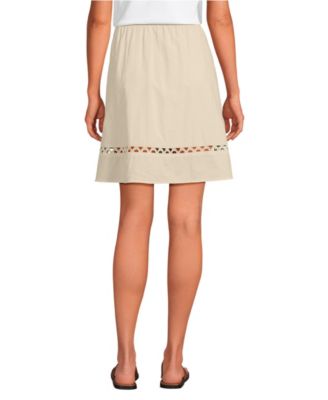 Women's Voile Ladder Trim Above the Knee Skirt