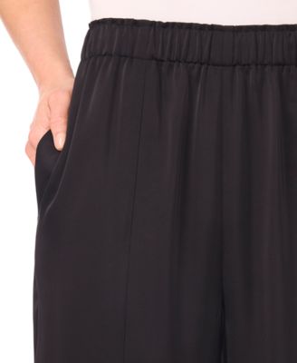 Women's Mid Rise Satin Elastic Waist Pants