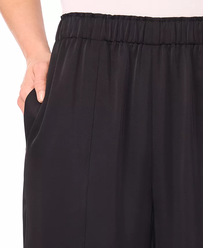 Women's Mid Rise Satin Elastic Waist Pants - thumbnail 2