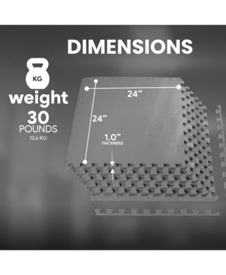 BalanceFrom Fitness 72 Sq Ft Interlocking EVA Foam Exercise Mat Tiles, Gray