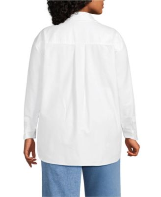 Plus Size Oversized Oxford Button Front Shirt