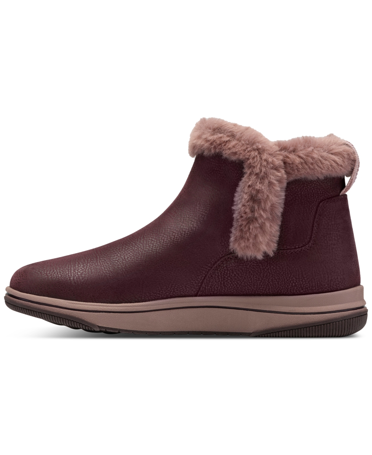 Clarks Breeze Fur In Burgundy