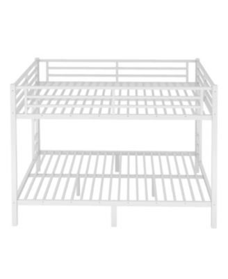 Metal Queen/Queen Bunk Bed Space-Saving White