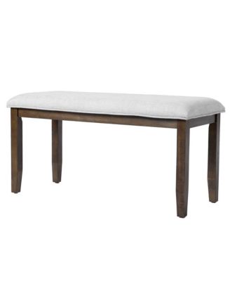 Upholstered Entryway Bench with Wood Legs, 38 Inch Padded Bench for Bedroom, Small Spaces or Dining Room-Maison Boucle