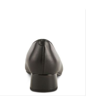 Women's Angelinite Leather Slip-On Cap-Toe Shoes with Floral Applique, Cushioned Leather Insole, and Flexible Low Heel – Everyday Comfort Style