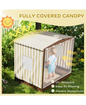 Kids Wooden box with Canopy Fully Cove, 56" x 40" x 52",