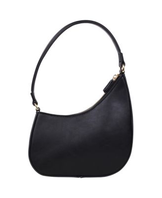 Smooth PU Shoulder Bag with Tonal 3D Logo