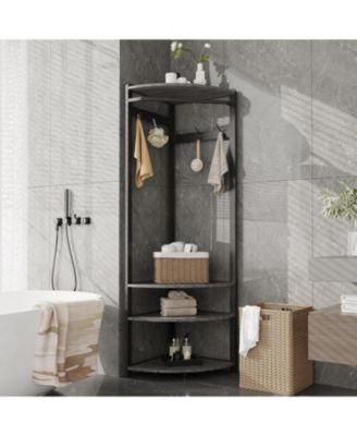 3-in-1 Narrow Corner Coat Rack Stand with Shoe Bench & Storage Shelf - 70.8" Tall Entryway Organizer for Hallway, Bedroom, Living Room - Space Saving Coat Hooks & Shoe Rack