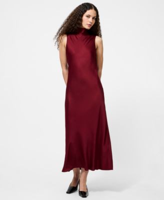 Women's Ennis Satin Sleeveless Bow Midi Dress