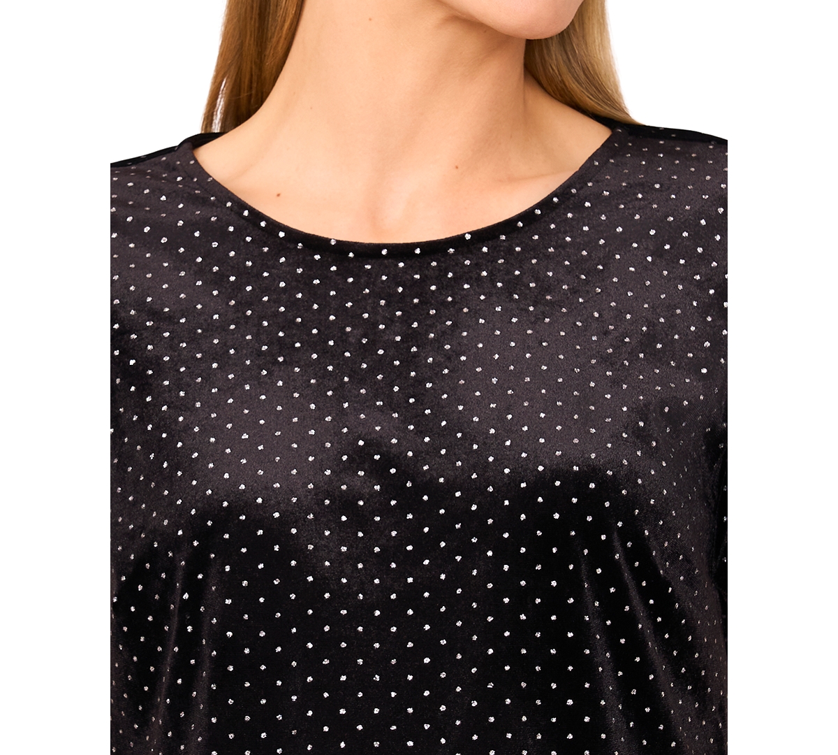 Cece Women's Bubble Sleeve Knit Top In Black
