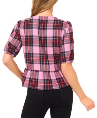 Women's Short Sleeve Peplum Top with Bows