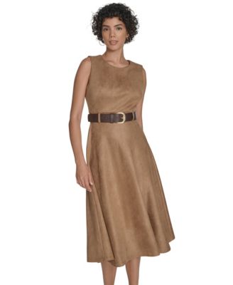 Women's Belted Midi Dress