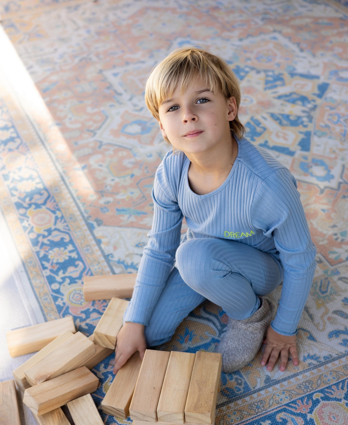 NoggiWear Kids Ribbed Cotton Loungewear Set
