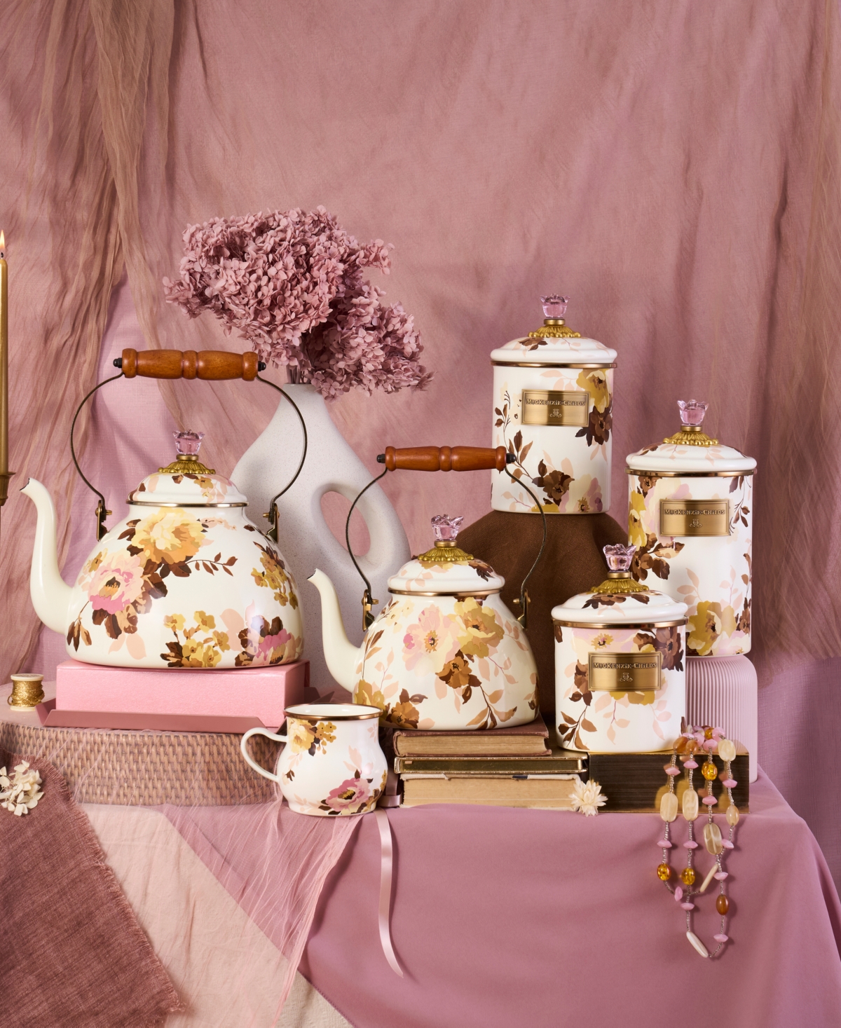 Mackenzie-childs Wild Rose Small Canister In Multi