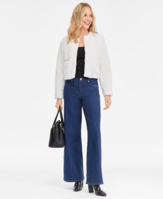 Petite Faux-Fur Long-Sleeve Jacket, Macy's Exclusive