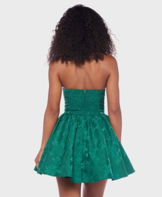 Juniors' Strapless Scoop Neck Bustier Dress