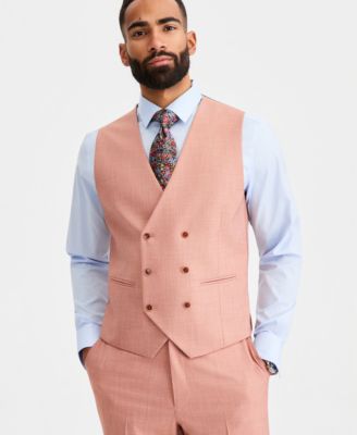 Men's Classic-Fit Rust Solid Suit Separates Vest 