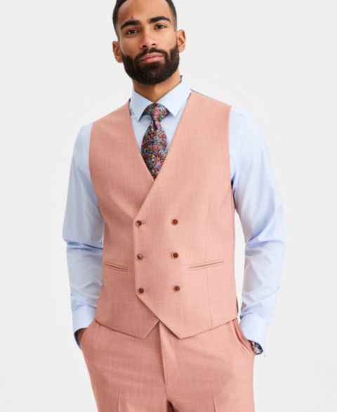 Мужской жилет Tayion Collection Classic-Fit Rust Solid Suit Separates Vest, цвет: Терракотовый
