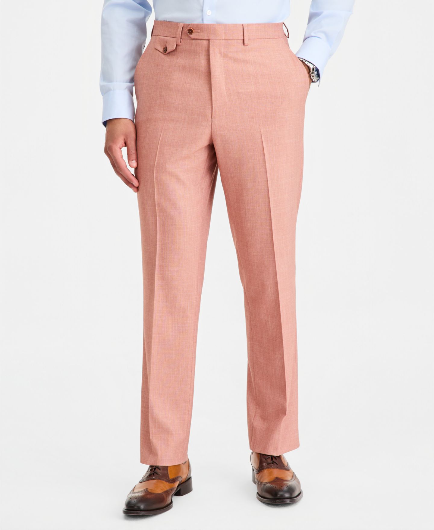 Мужские брюки Tayion Collection Classic-Fit Rust Solid Suit Separates, цвет: Терракотовый — фото 3