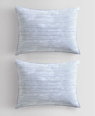 Wavy Stripe Washed Percale Cotton 3-Pc. Duvet Cover Set, King