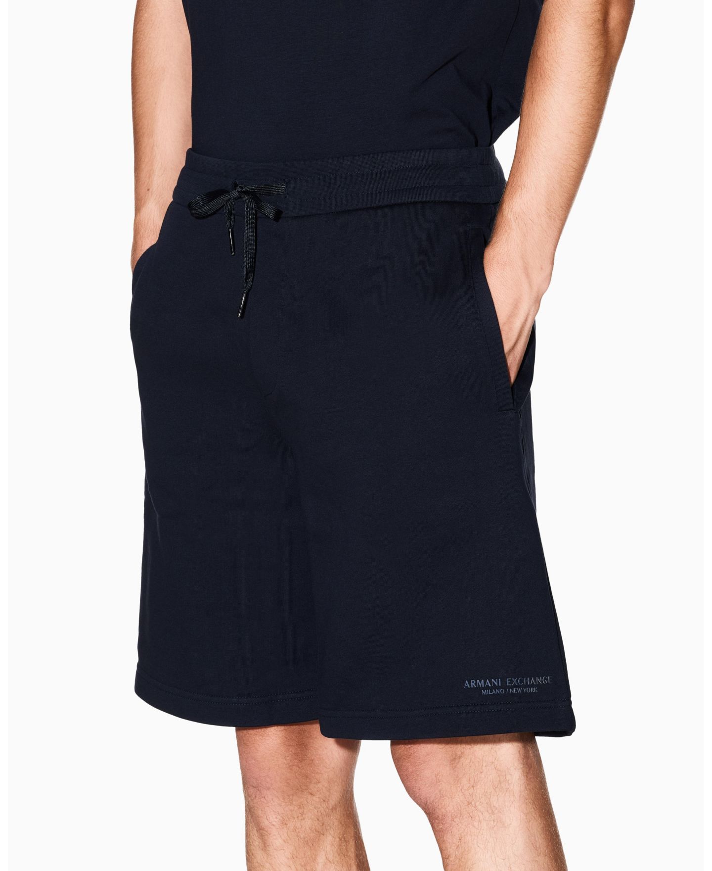 Мужские шорты A|X Armani Exchange Milan NY Fleece, цвет: Глубокий тёмно-синий — фото 3