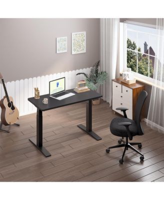 E7-COMMERCIAL Electric Adjustable Standing Desk, Rectangular Chipboard, Black